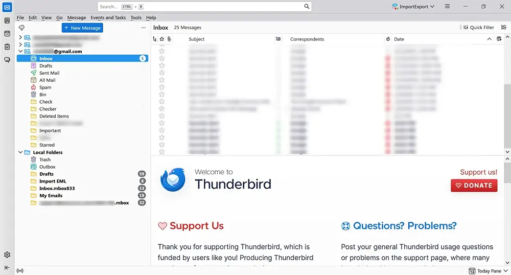 Open Gmail mailbox in Thunderbird