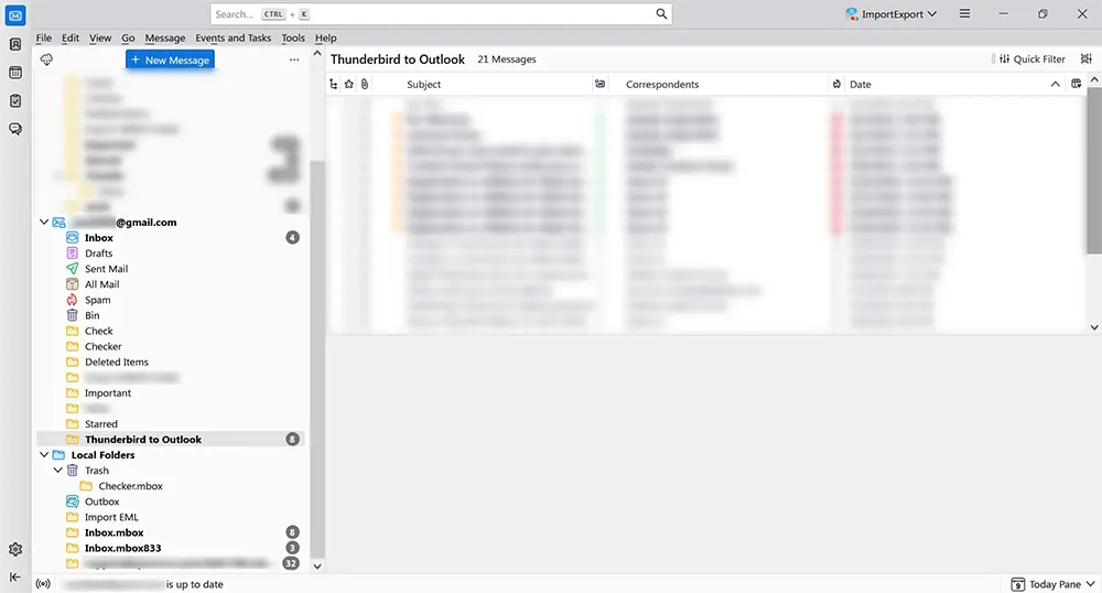 Emails copied to Gmail folder
